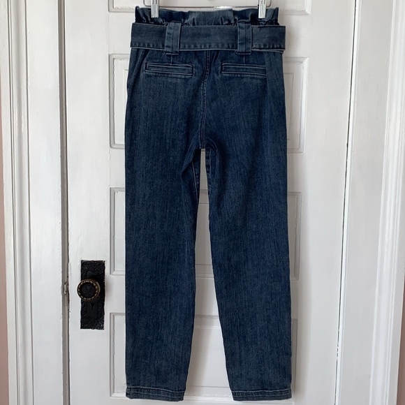 EXPRESS SUPER HIGH RISE ANKLE BELTED PAPER BAG JEANS - Picture 6 of 9